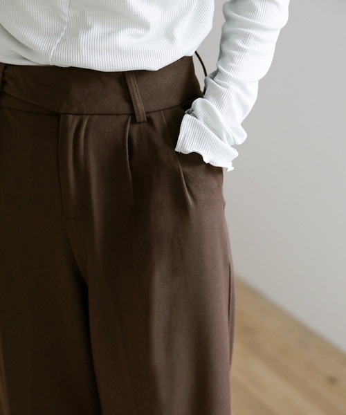 select MOCA（セレクトモカ）の「ウエストベルトデザインロングパンツ（スラックス・レディース・ブラック/ブラウン/カーキ・SMALL/MEDIUM）」の19枚目の写真