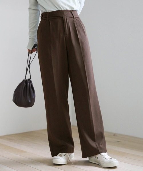 select MOCA（セレクトモカ）の「ウエストベルトデザインロングパンツ（スラックス・レディース・ブラック/ブラウン/カーキ・SMALL/MEDIUM）」の22枚目の写真