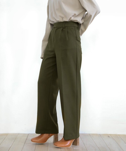 select MOCA（セレクトモカ）の「ウエストベルトデザインロングパンツ（スラックス・レディース・ブラック/ブラウン/カーキ・SMALL/MEDIUM）」の15枚目の写真