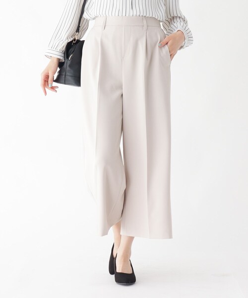 SHOO・LA・RUE（シューラルー）の「【S-5L/洗濯機可/2WAYストレッチ】ダブルクロスワイドパンツ（その他パンツ・レディース・ダークネイビー/ブラック/ナチュラル/ブラック系/ベージュ系その他4/グレー系6/ベージュ系その他5/ブラック系1・05/02/03/04/01/06/07）」の6枚目の写真