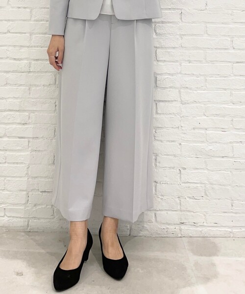 SHOO・LA・RUE（シューラルー）の「【S-5L/洗濯機可/2WAYストレッチ】ダブルクロスワイドパンツ（その他パンツ・レディース・ダークネイビー/ブラック/ナチュラル/ブラック系/ベージュ系その他4/グレー系6/ベージュ系その他5/ブラック系1・05/02/03/04/01/06/07）」の10枚目の写真