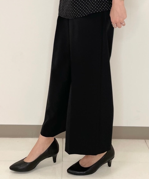 SHOO・LA・RUE（シューラルー）の「【S-5L/洗濯機可/2WAYストレッチ】ダブルクロスワイドパンツ（その他パンツ・レディース・ダークネイビー/ブラック/ナチュラル/ブラック系/ベージュ系その他4/グレー系6/ベージュ系その他5/ブラック系1・05/02/03/04/01/06/07）」の14枚目の写真