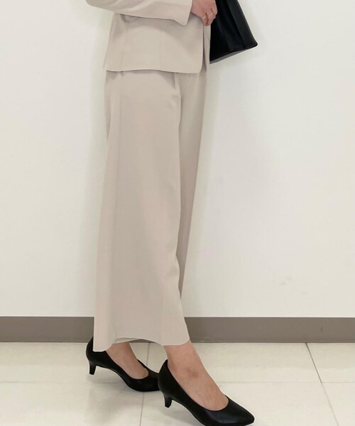 SHOO・LA・RUE（シューラルー）の「【S-5L/洗濯機可/2WAYストレッチ】ダブルクロスワイドパンツ（その他パンツ・レディース・ダークネイビー/ブラック/ナチュラル/ブラック系/ベージュ系その他4/グレー系6/ベージュ系その他5/ブラック系1・05/02/03/04/01/06/07）」の19枚目の写真