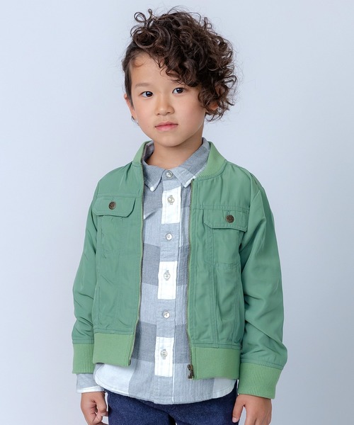 DILASH(ディラッシュ)の「リブつきGジャン風ブルゾン(ブルゾン・キッズ・カーキ/ブルー・110/120/150/100/130/140/90/80)」の2枚目の写真