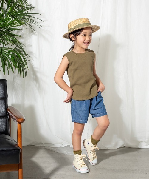 MAKE YOUR DAY（メイクユアデイ）の「【リンクコーデ】デザインタックパンツ■80～140cm（その他パンツ・キッズ・ベージュ/レッド/イエロー/ブルー/ネイビー・80/110/100/90/130/140/120）」の6枚目の写真