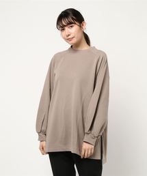 裏毛ボリュームスリーブサイドスリットプルオーバー