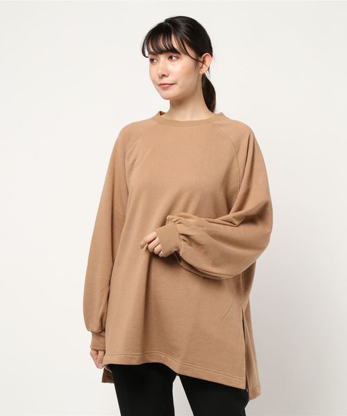 STYLEBLOCK（スタイルブロック）の「裏毛ボリュームスリーブサイドスリットプルオーバー（スウェット・レディース・パープル/アイボリー/ライトベージュ/ベージュ/グレイッシュベージュ・M）」の8枚目の写真