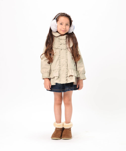 ANY(エニィ)の「【KIDS】4WAYツイル+ポリエステルタフタ×シャギー コート(ライナーリバーシブル)(モッズコート・キッズ・カーキ系/ベージュ系・130/90/120/100/110)」の2枚目の写真
