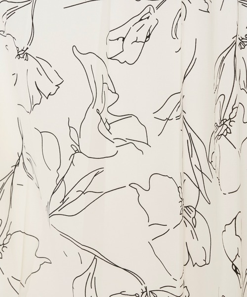 natural couture(ナチュラルクチュール)の「線画花柄プリーツスカート(スカート・レディース・ブラック/ベージュ/アイボリー・FREE)」の16枚目の写真