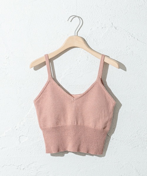 mystic（ミスティック）の「パット付きニットキャミソール（キャミソール・レディース・オレンジ/グリーン/ダークブラウン/ベージュ・FREE）」の4枚目の写真