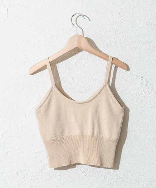 mystic（ミスティック）の「パット付きニットキャミソール（キャミソール・レディース・オレンジ/グリーン/ダークブラウン/ベージュ・FREE）」の9枚目の写真