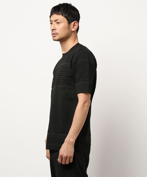 HIDEAWAYS NICOLE(ハイダウェイニコル)の「ジャカードクルーネック半袖ニット(ニット/セーター・メンズ・ライトグレー/ブルー/ラベンダー/ブラック/ホワイト・LARGE/MEDIUM/X-LARGE)」の13枚目の写真