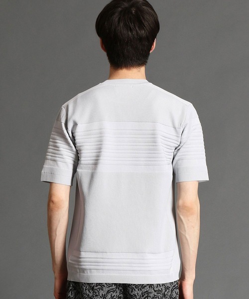 HIDEAWAYS NICOLE(ハイダウェイニコル)の「ジャカードクルーネック半袖ニット(ニット/セーター・メンズ・ライトグレー/ブルー/ラベンダー/ブラック/ホワイト・LARGE/MEDIUM/X-LARGE)」の6枚目の写真