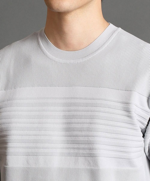 HIDEAWAYS NICOLE(ハイダウェイニコル)の「ジャカードクルーネック半袖ニット(ニット/セーター・メンズ・ライトグレー/ブルー/ラベンダー/ブラック/ホワイト・LARGE/MEDIUM/X-LARGE)」の8枚目の写真