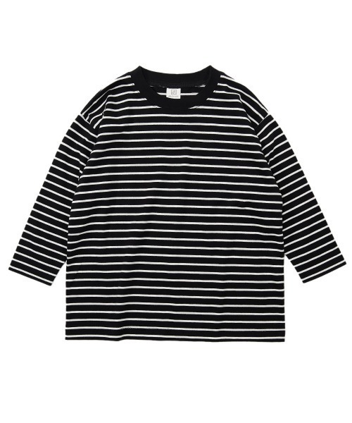 devirock(デビロック)の「BIGシルエットボーダー長袖Tシャツ(Tシャツ/カットソー・キッズ・ダークベージュ/ダークブラウン/ブラック/ネイビー・100cm/110cm/120cm/160cm/150cm/140cm/130cm)」の14枚目の写真