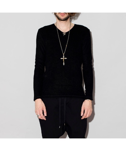 NO ID.（ノーアイディ）の「【NO ID.】Bicule Pile V-Neck Pullover / ビキューレ パイル Vネック プルオーバー（ニット/セーター・メンズ・ブラック/ライトグレー/アイボリー/ダークグレー/ワイン/ネイビー・1/3/2）」の8枚目の写真