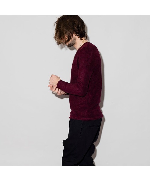 NO ID.（ノーアイディ）の「【NO ID.】Bicule Pile V-Neck Pullover / ビキューレ パイル Vネック プルオーバー（ニット/セーター・メンズ・ブラック/ライトグレー/アイボリー/ダークグレー/ワイン/ネイビー・1/3/2）」の11枚目の写真