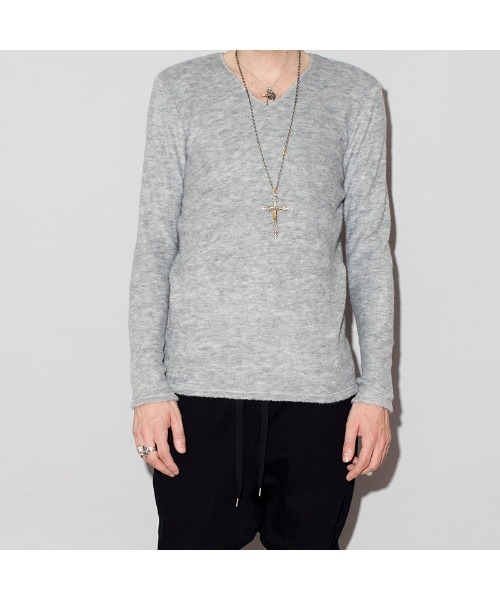 NO ID.（ノーアイディ）の「【NO ID.】Bicule Pile V-Neck Pullover / ビキューレ パイル Vネック プルオーバー（ニット/セーター・メンズ・ブラック/ライトグレー/アイボリー/ダークグレー/ワイン/ネイビー・1/3/2）」の19枚目の写真