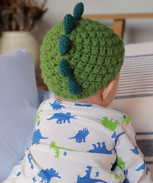 HAKKA BABY（ハッカベビー）の「[ベビー]アニマルモチーフニット帽子（ニットキャップ/ビーニー・キッズ・ブラウン/グレー/オフホワイト/ピンク/イエロー/グリーン/マスタード/キャメル・48）」の17枚目の写真