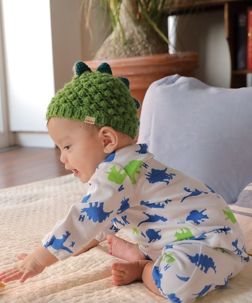 HAKKA BABY（ハッカベビー）の「[ベビー]アニマルモチーフニット帽子（ニットキャップ/ビーニー・キッズ・ブラウン/グレー/オフホワイト/ピンク/イエロー/グリーン/マスタード/キャメル・48）」の18枚目の写真