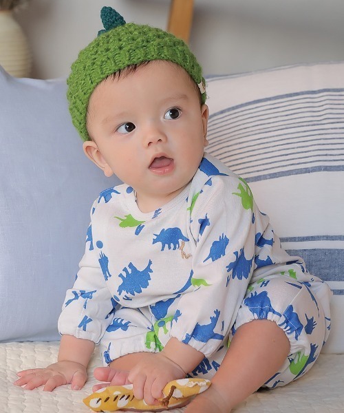 HAKKA BABY（ハッカベビー）の「[ベビー]アニマルモチーフニット帽子（ニットキャップ/ビーニー・キッズ・ブラウン/グレー/オフホワイト/ピンク/イエロー/グリーン/マスタード/キャメル・48）」の19枚目の写真