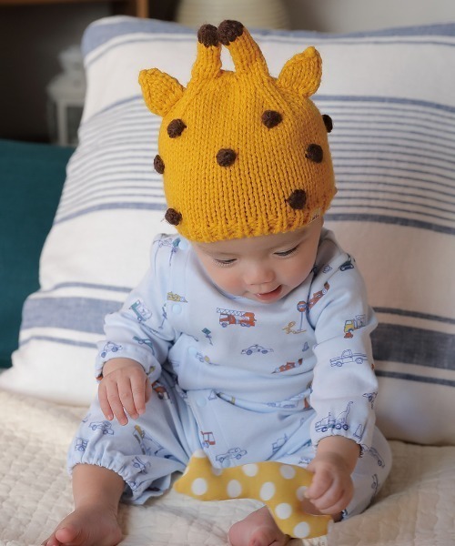 HAKKA BABY（ハッカベビー）の「[ベビー]アニマルモチーフニット帽子（ニットキャップ/ビーニー・キッズ・ブラウン/グレー/オフホワイト/ピンク/イエロー/グリーン/マスタード/キャメル・48）」の21枚目の写真