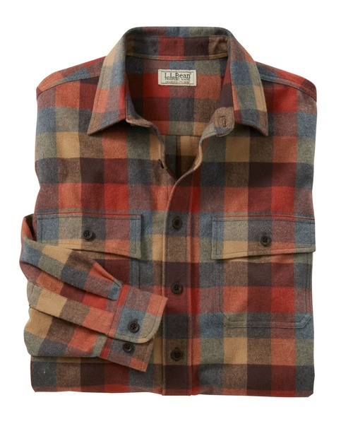 L.L.Bean(エルエルビーン)の「シャミー・クロス・シャツ、プラッド 米国フィット・レギュラー(シャツ/ブラウス・メンズ・マルチ/ダークインディゴブルー/レッド系その他/オレンジ系その他・SMALL/MEDIUM/LARGE)」の3枚目の写真
