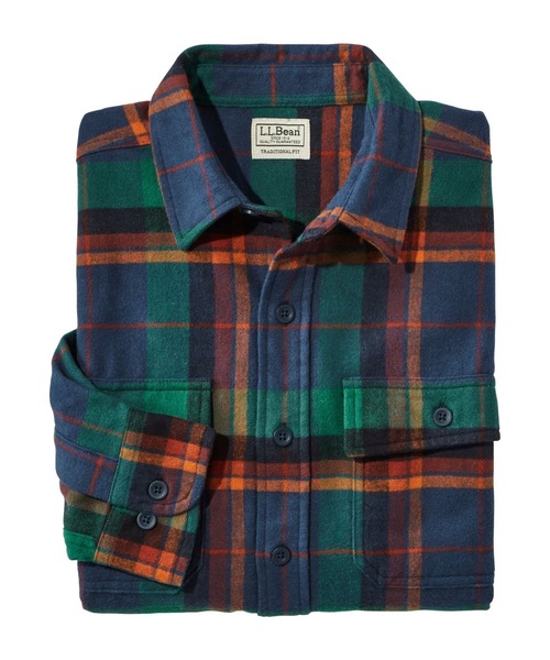 L.L.Bean(エルエルビーン)の「シャミー・クロス・シャツ、プラッド 米国フィット・レギュラー(シャツ/ブラウス・メンズ・マルチ/ダークインディゴブルー/レッド系その他/オレンジ系その他・SMALL/MEDIUM/LARGE)」の4枚目の写真
