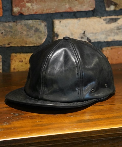ミスターファントマン　ブラウン レザー キャップ ミスターファントマン ブラウン レザー キャップ Mr.Fatman