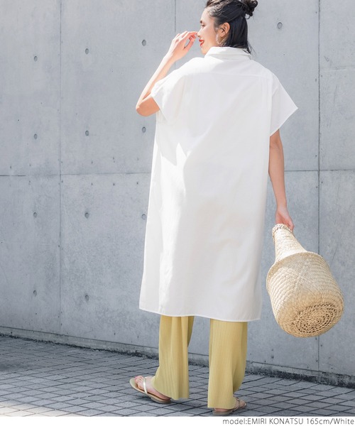 coca（coca）（コカ）の「ロングシャツワンピース（シャツワンピース・レディース・ホワイト/ブラック・ONE SIZE）」の15枚目の写真