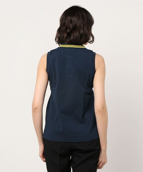 A BATHING APE（アベイシングエイプ）の「APE HEAD ONE POINT SLEEVELESS POLO L（ポロシャツ・レディース・ホワイト/ネイビー・SMALL/X-SMALL）」の4枚目の写真