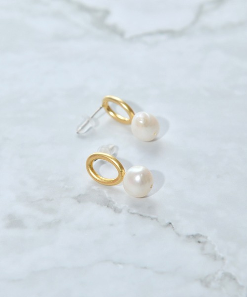 BROTHERHOOD（ブラザーフッド）の「【earyear】ポイントパールピアス（ピアス（両耳用）・レディース・ゴールド/A/B/C/D/E/F/G/H/J/K/I/L・FREE）」の4枚目の写真