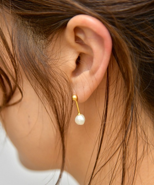BROTHERHOOD（ブラザーフッド）の「【earyear】ポイントパールピアス（ピアス（両耳用）・レディース・ゴールド/A/B/C/D/E/F/G/H/J/K/I/L・FREE）」の2枚目の写真