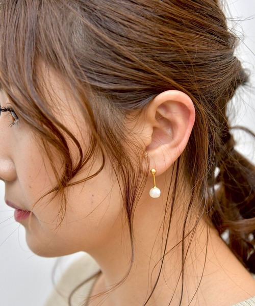 BROTHERHOOD（ブラザーフッド）の「【earyear】ポイントパールピアス（ピアス（両耳用）・レディース・ゴールド/A/B/C/D/E/F/G/H/J/K/I/L・FREE）」の15枚目の写真