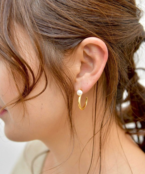 BROTHERHOOD（ブラザーフッド）の「【earyear】ポイントパールピアス（ピアス（両耳用）・レディース・ゴールド/A/B/C/D/E/F/G/H/J/K/I/L・FREE）」の22枚目の写真