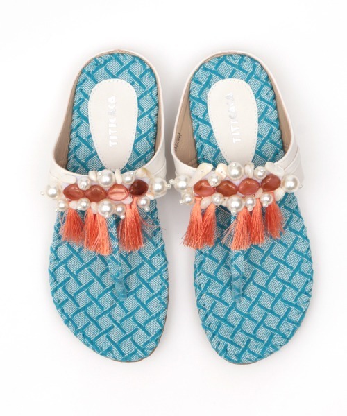 チチカカ（チチカカ）の「タッセルビーズトングサンダル（サンダル・レディース・ブラック/オフホワイト/イエロー・MEDIUM/LARGE）」の11枚目の写真