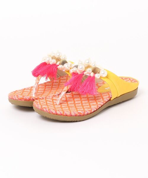 チチカカ（チチカカ）の「タッセルビーズトングサンダル（サンダル・レディース・ブラック/オフホワイト/イエロー・MEDIUM/LARGE）」の18枚目の写真