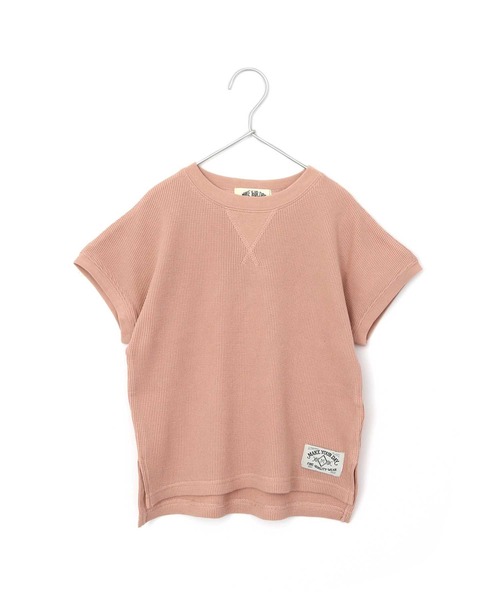 MAKE YOUR DAY（メイクユアデイ）の「ワッフルフレンチTシャツ■80～140cm（Tシャツ/カットソー・キッズ・ベージュ/アイボリー/ピンク/その他・90/120/100/80/110/140/130）」の3枚目の写真