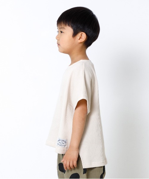 MAKE YOUR DAY（メイクユアデイ）の「ワッフルフレンチTシャツ■80～140cm（Tシャツ/カットソー・キッズ・ベージュ/アイボリー/ピンク/その他・90/120/100/80/110/140/130）」の5枚目の写真