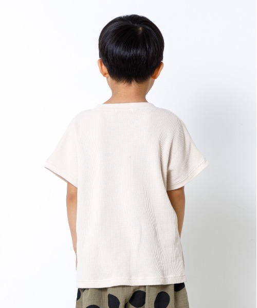 MAKE YOUR DAY（メイクユアデイ）の「ワッフルフレンチTシャツ■80～140cm（Tシャツ/カットソー・キッズ・ベージュ/アイボリー/ピンク/その他・90/120/100/80/110/140/130）」の6枚目の写真