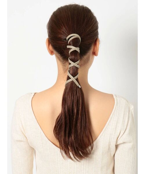 MURUA（ムルーア）の「ヘアーワイヤーリボン（ヘアゴム・レディース・カーキ/アイボリー・FREE）」の10枚目の写真