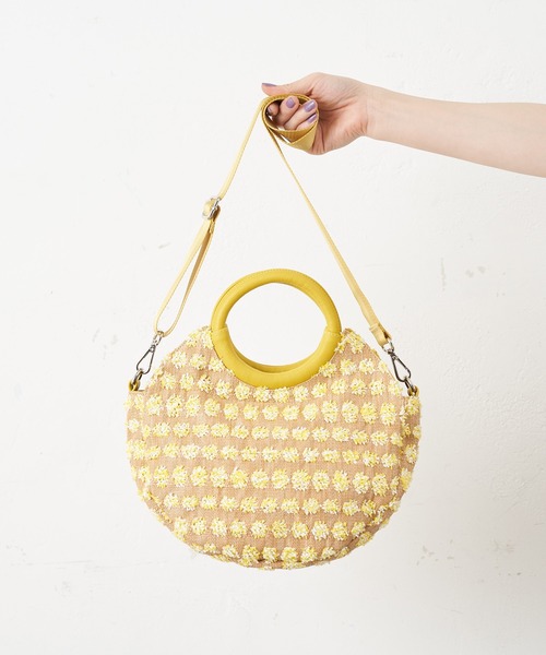 ear PAPIYLLONNER イヤパピヨネ2wayバッグ えん 水玉イエロー ear PAPIYLLONNER イヤパピヨネ2wayバッグ えん 水玉イエロー