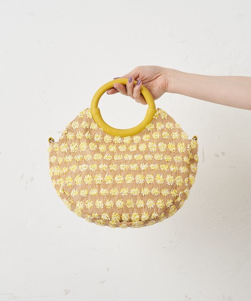 ear PAPIYLLONNER イヤパピヨネ2wayバッグ えん 水玉イエロー ear PAPIYLLONNER イヤパピヨネ2wayバッグ えん 水玉イエロー