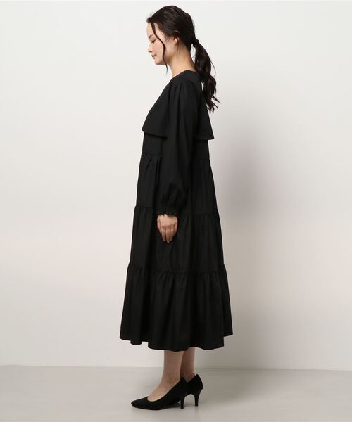 Lui's(ルイス)の「ティアードレイヤーロングワンピース(ワンピース・レディース・ホワイト/ブラック・FREE)」の4枚目の写真