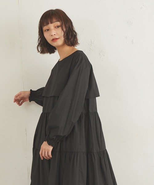 Lui's(ルイス)の「ティアードレイヤーロングワンピース(ワンピース・レディース・ホワイト/ブラック・FREE)」の1枚目の写真