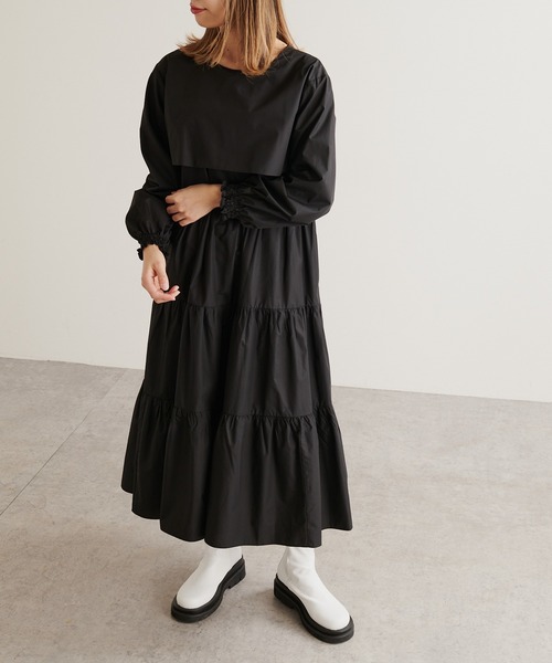 Lui's(ルイス)の「ティアードレイヤーロングワンピース(ワンピース・レディース・ホワイト/ブラック・FREE)」の8枚目の写真