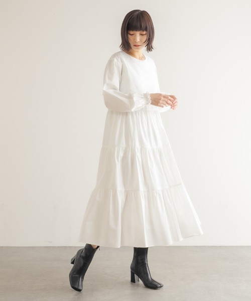 Lui's(ルイス)の「ティアードレイヤーロングワンピース(ワンピース・レディース・ホワイト/ブラック・FREE)」の18枚目の写真