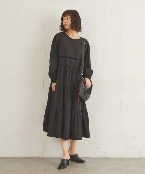 Lui's(ルイス)の「ティアードレイヤーロングワンピース(ワンピース・レディース・ホワイト/ブラック・FREE)」の9枚目の写真