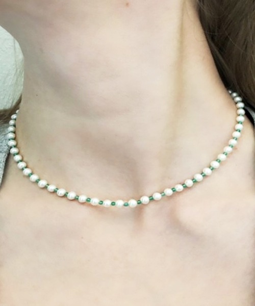 Newport（ニューポート）の「淡水パール&天然石ネックレス【数量限定】（ネックレス・レディース・イエロー/グリーン/レッド/ブルー/ホワイト・40cm）」の3枚目の写真