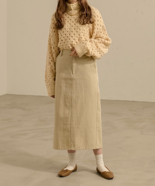 Ambre Neige（アンブルネージュ）の「ミディタイトスカート／【WEB/EC限定商品】（スカート・レディース・グレイッシュベージュ/チャコールグレー・FREE）」の2枚目の写真